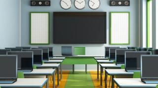 Multimedia classroom without student