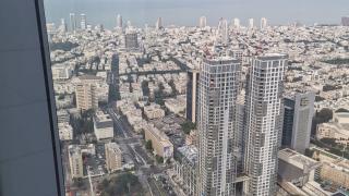 Picture from five-day learning program to Israel. City view from the 61th floor window